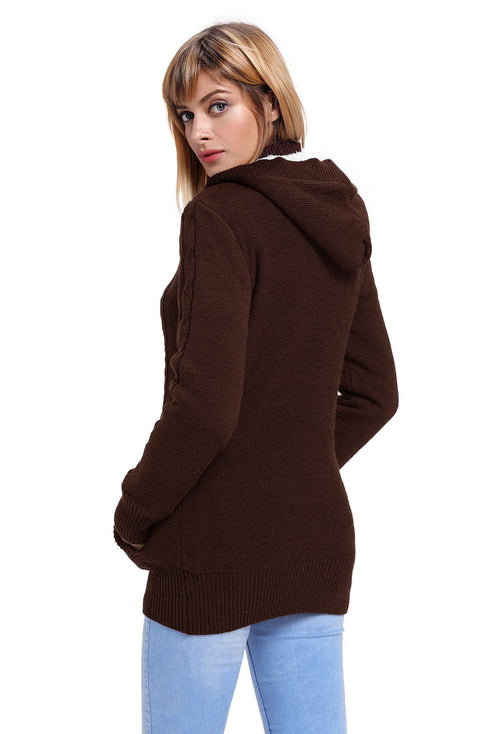 Long Sleeve Button-Up Hooded Cardigans